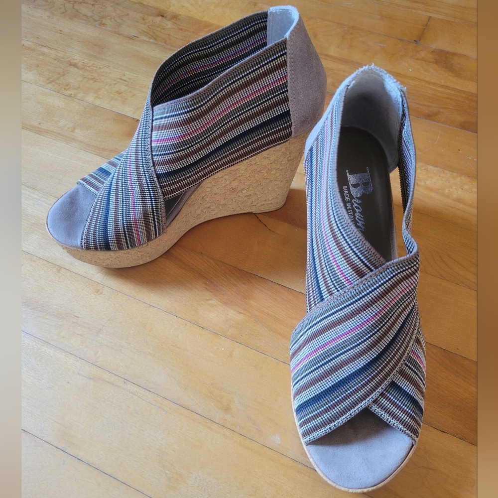 Browns Cork Wedge Multicolor Heels